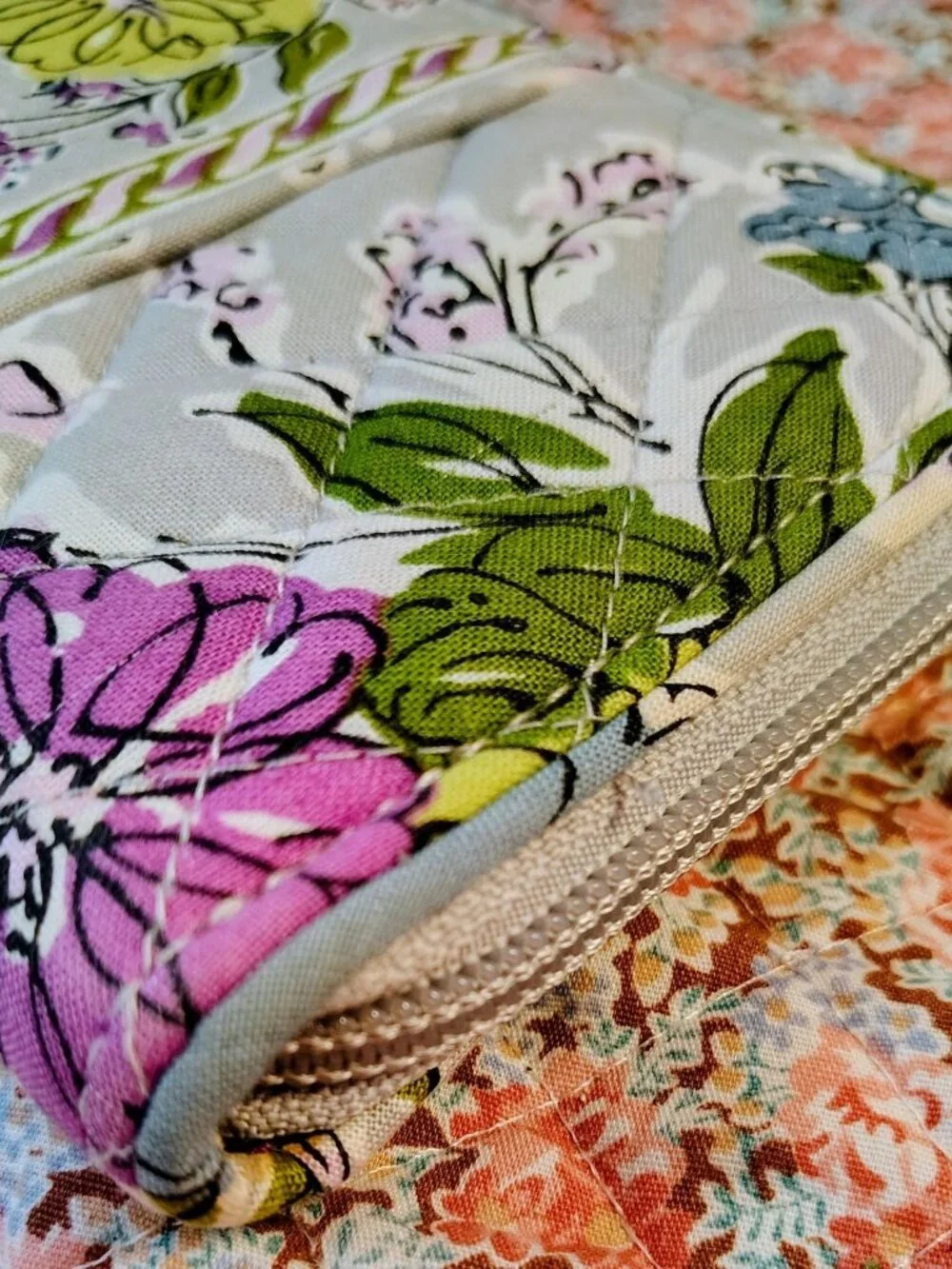 Vera Bradley Watercolor Zip Around Clutch Floral Wallet - Picture 8 of 14